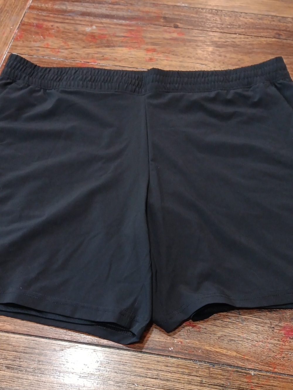 Athletic Works Black Athletic Mesh-Panel Shorts